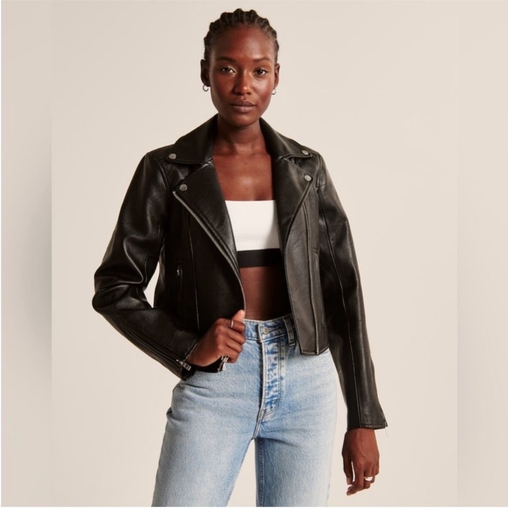 Abercrombie & Fitch Black Leather Jacket